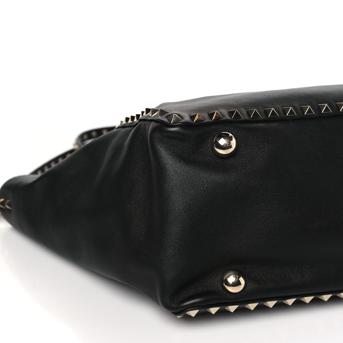 Vitello Medium Rockstud Tote Black