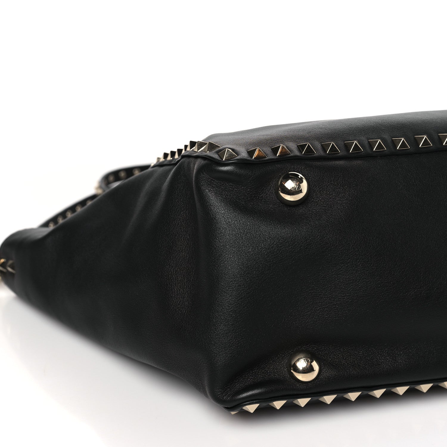 Valentino Garavani Vitello Medium Rockstud Tote Black 7 of 8