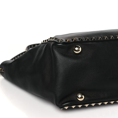 Valentino Garavani Vitello Medium Rockstud Tote Black 7 of 8