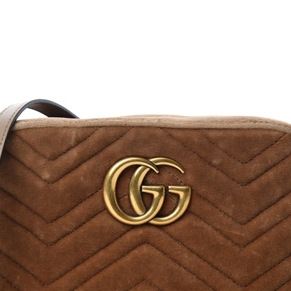 Gucci Velvet Matelasse Small GG Marmont Chain Shoulder Bag Taupe 10 of 10