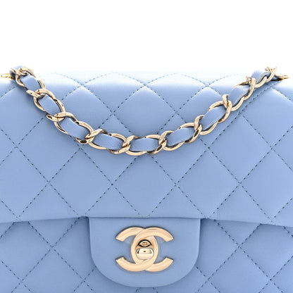 Chanel Lambskin Quilted Mini Rectangular Flap Light Blue 8 of 11