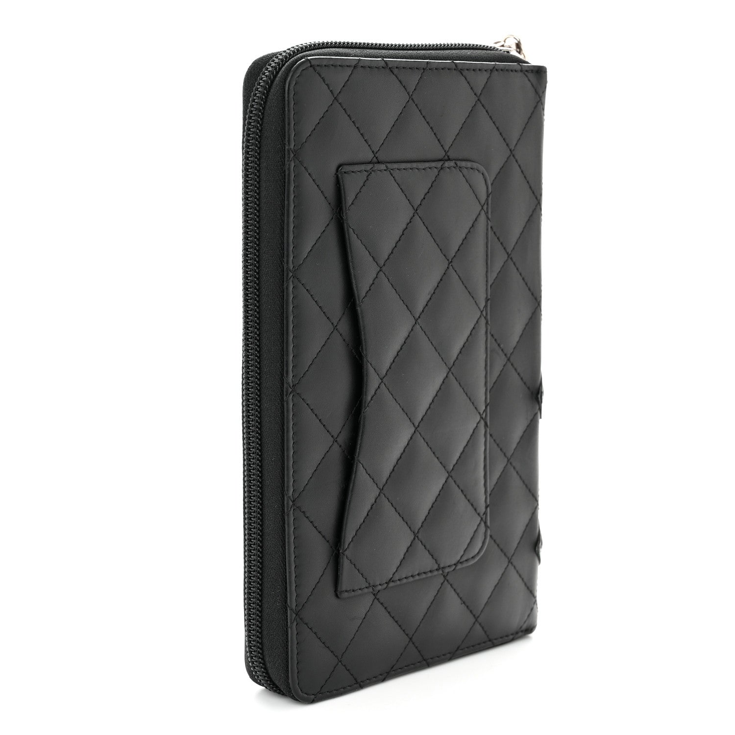 Chanel Calfskin Cambon Zip Around Organizer Wallet Black 3 of 8