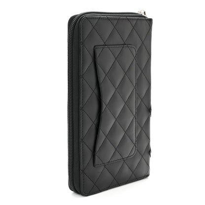 Chanel Calfskin Cambon Zip Around Organizer Wallet Black 3 of 8