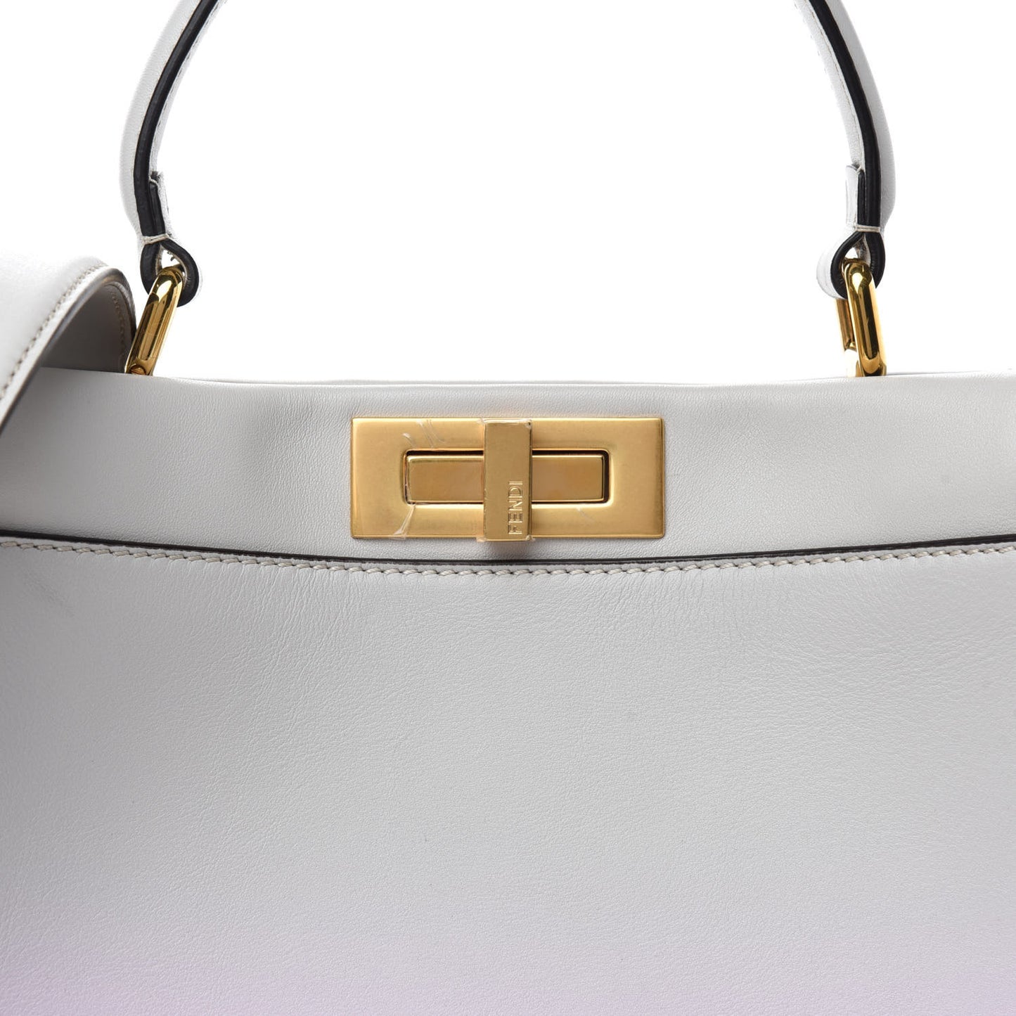X JOSHUA VIDES Vitello Seta Shiny Nappa Degrade Medium Peekaboo Iconic Satchel Ghiaia Rosa Azzurro