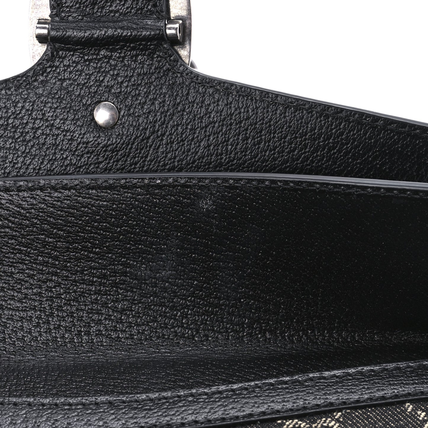 Jacquard Black Denim GG Monogram Textured Dollar Calfskin Small Dionysus Shoulder Bag Black Ivory