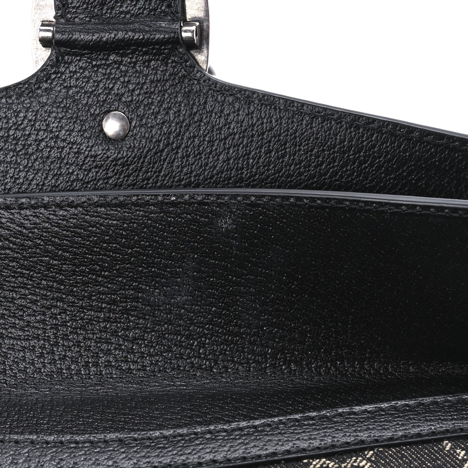 Gucci Jacquard Black Denim GG Monogram Textured Dollar Calfskin Small Dionysus Shoulder Bag Black Ivory 10 of 10