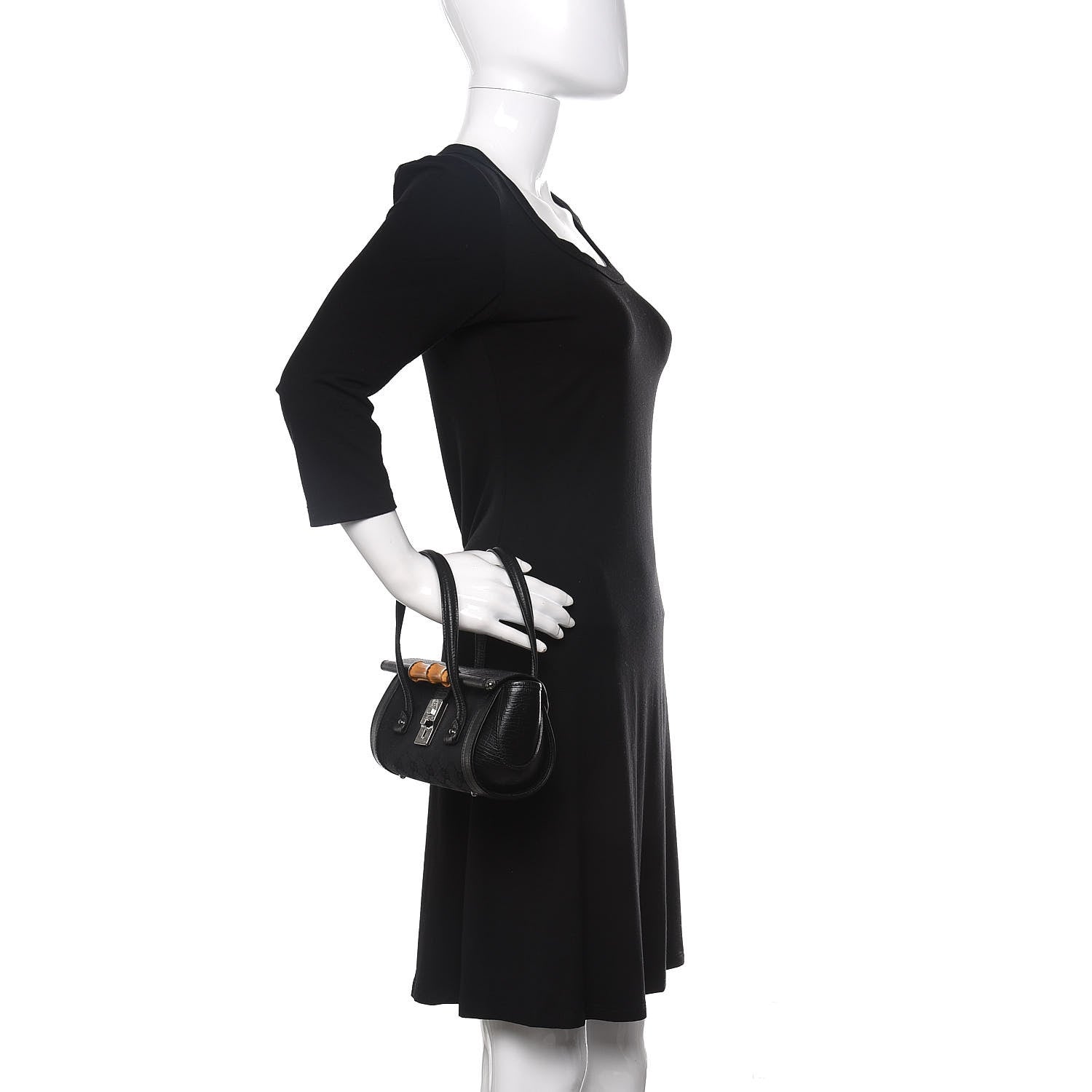 Gucci Monogram Small Bamboo Bullet Black 2 of 10