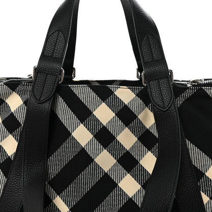 Burberry Jacquard Check Festival Tote Black White 7 of 9