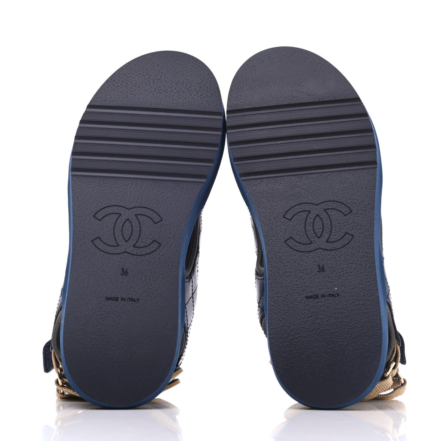 Goatskin Fabric Gladiator Sandals 36 Navy Blue Light Grey Yellow