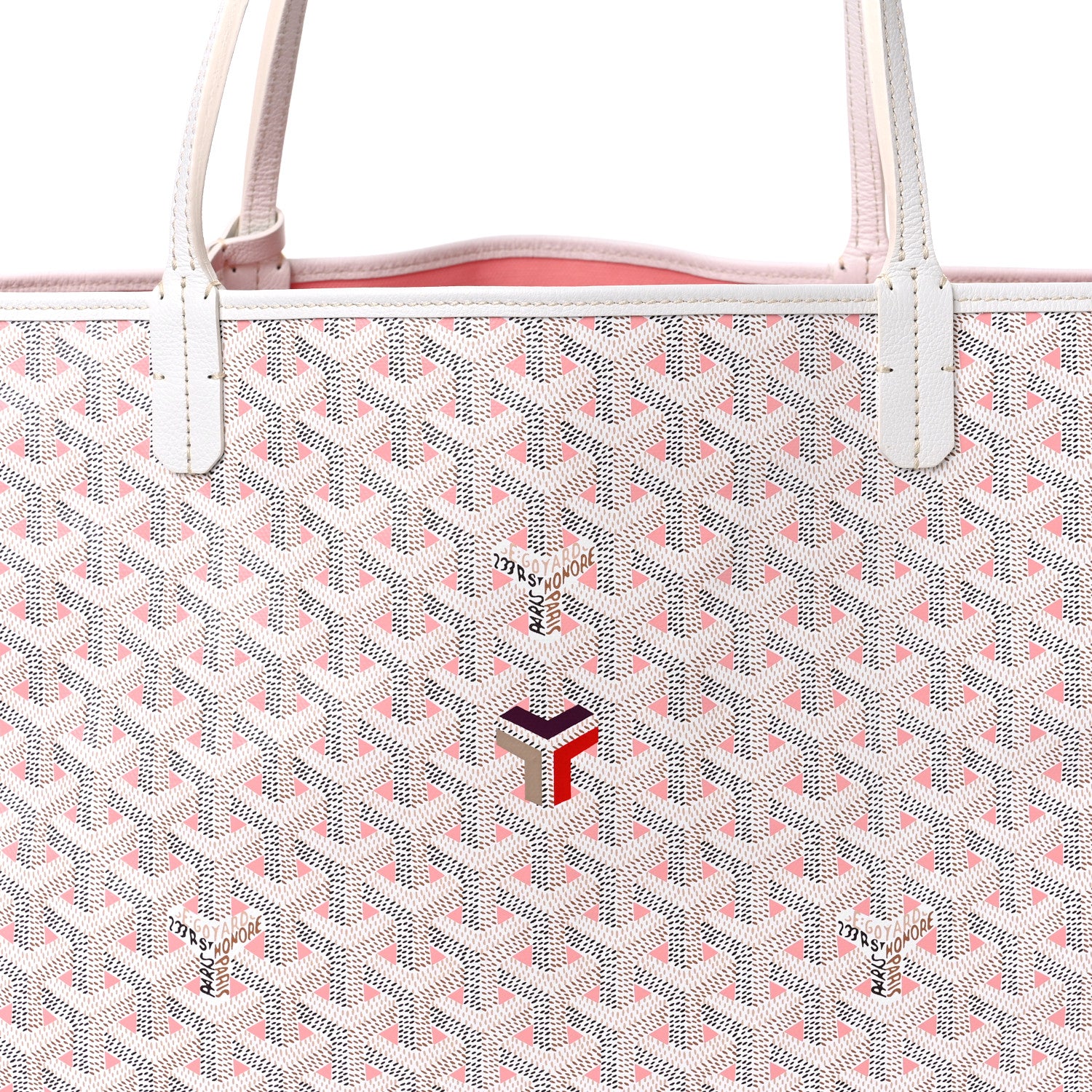 Goyard Goyardine Saint Louis Claire Voie GM White Pink 9 of 11