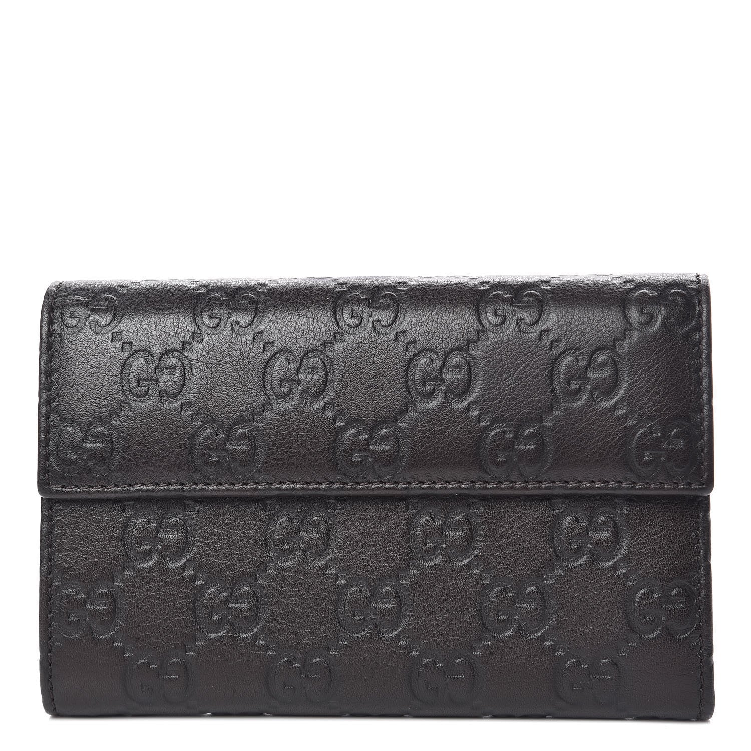 Gucci Guccissima Continental Flap Wallet Dark Brown 1 of 8