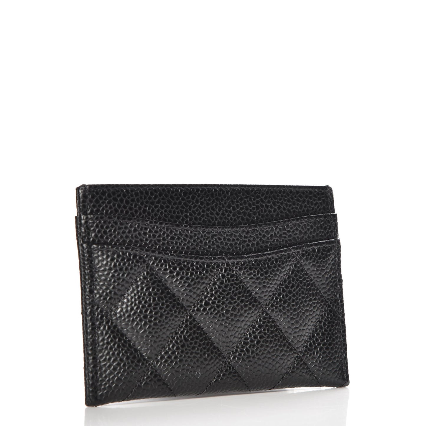 Caviar Quilted Card Holder Black