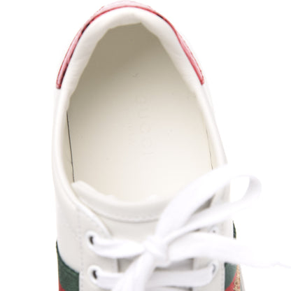 Gucci Calfskin Ayers Bee Embroidered Womens Ace Sneakers 35 White Green 6 of 9