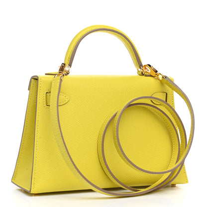Hermes Epsom Mini Kelly Sellier 20 Lime 3 of 11