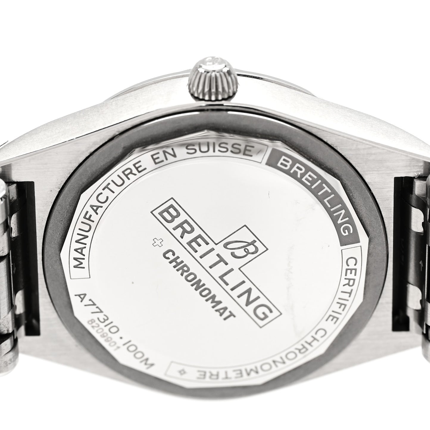 Stainless Steel Diamond Bezel 32mm Chronomat Quartz Watch Silver A77310591A1A1