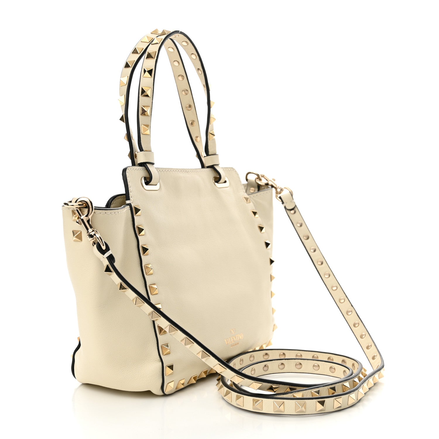 Valentino Garavani Vitello Mini Rockstud Tote Ivory 3 of 13