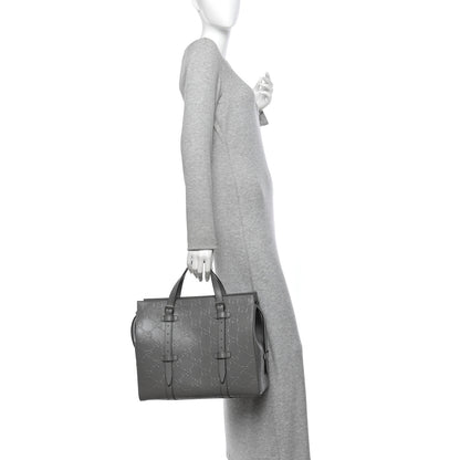 Gucci Calfskin GG Tennis Embossed Tote Bag Dusty Grey 3 of 19