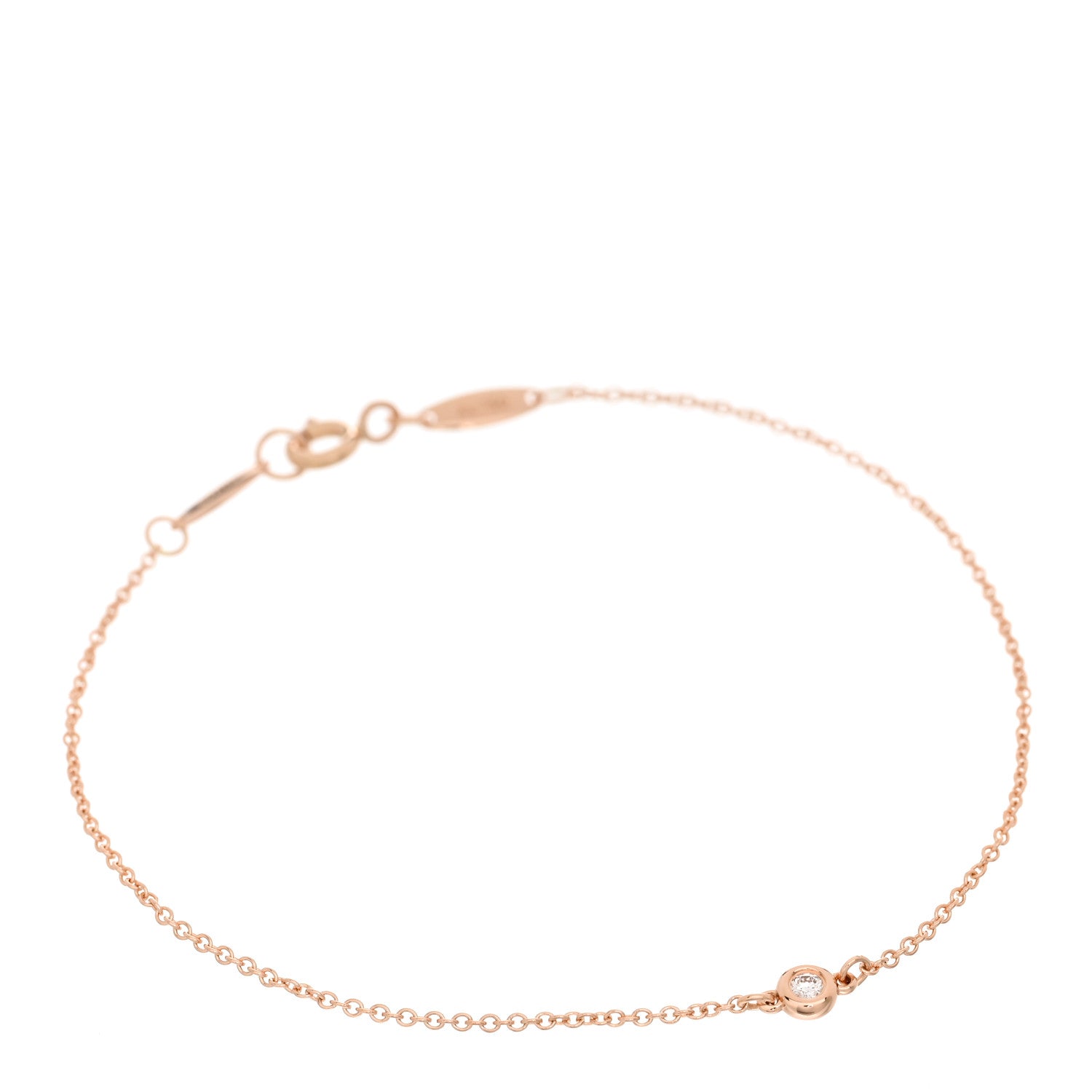 Tiffany 18K Rose Gold Diamond .03ct Elsa Peretti Diamonds by the Yard Bracelet 1 of 4