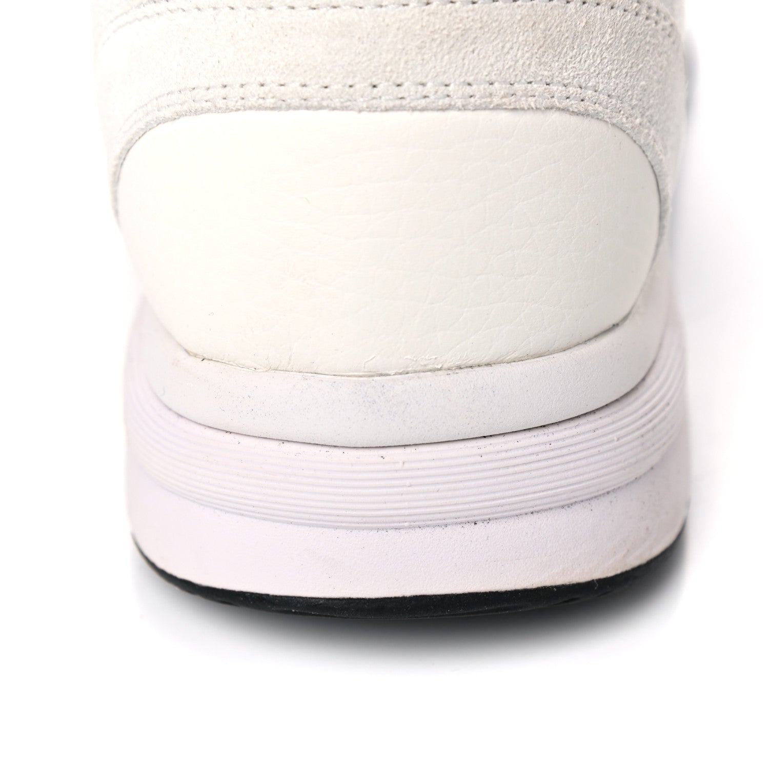 Chanel Mesh Suede Calfskin Grained Calfskin Womens CC Sneakers 39.5 White Black 10 of 11