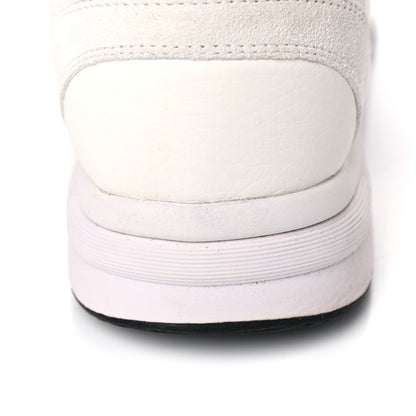 Chanel Mesh Suede Calfskin Grained Calfskin Womens CC Sneakers 39.5 White Black 10 of 11