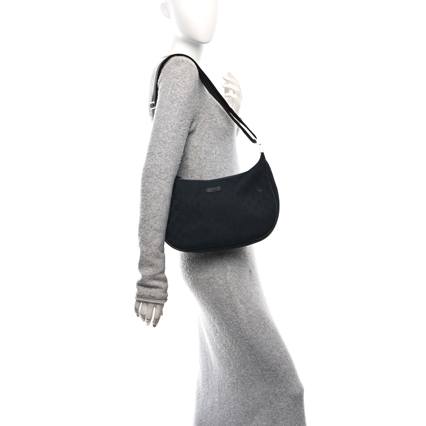 Monogram Medium Half Moon Hobo Black