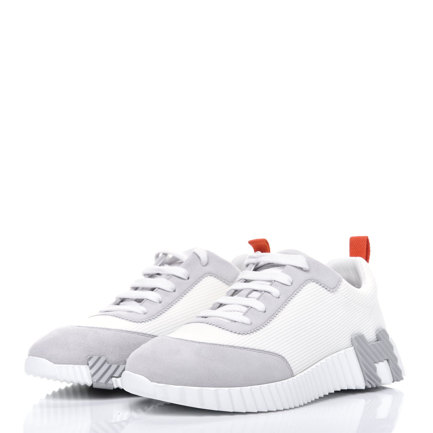 Technical Canvas Suede Goatskin Bouncing Sneakers 38 White Multicolor