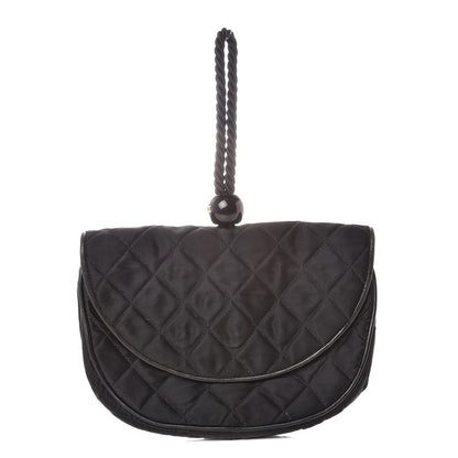 Chanel Satin Quilted Evening Clutch Black 1 of 12