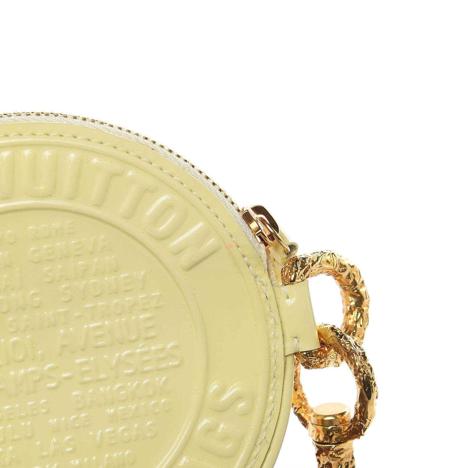 Louis Vuitton Vernis Trunks and Bags Porte-Monnaie Round Coin Purse Citrine 10 of 10