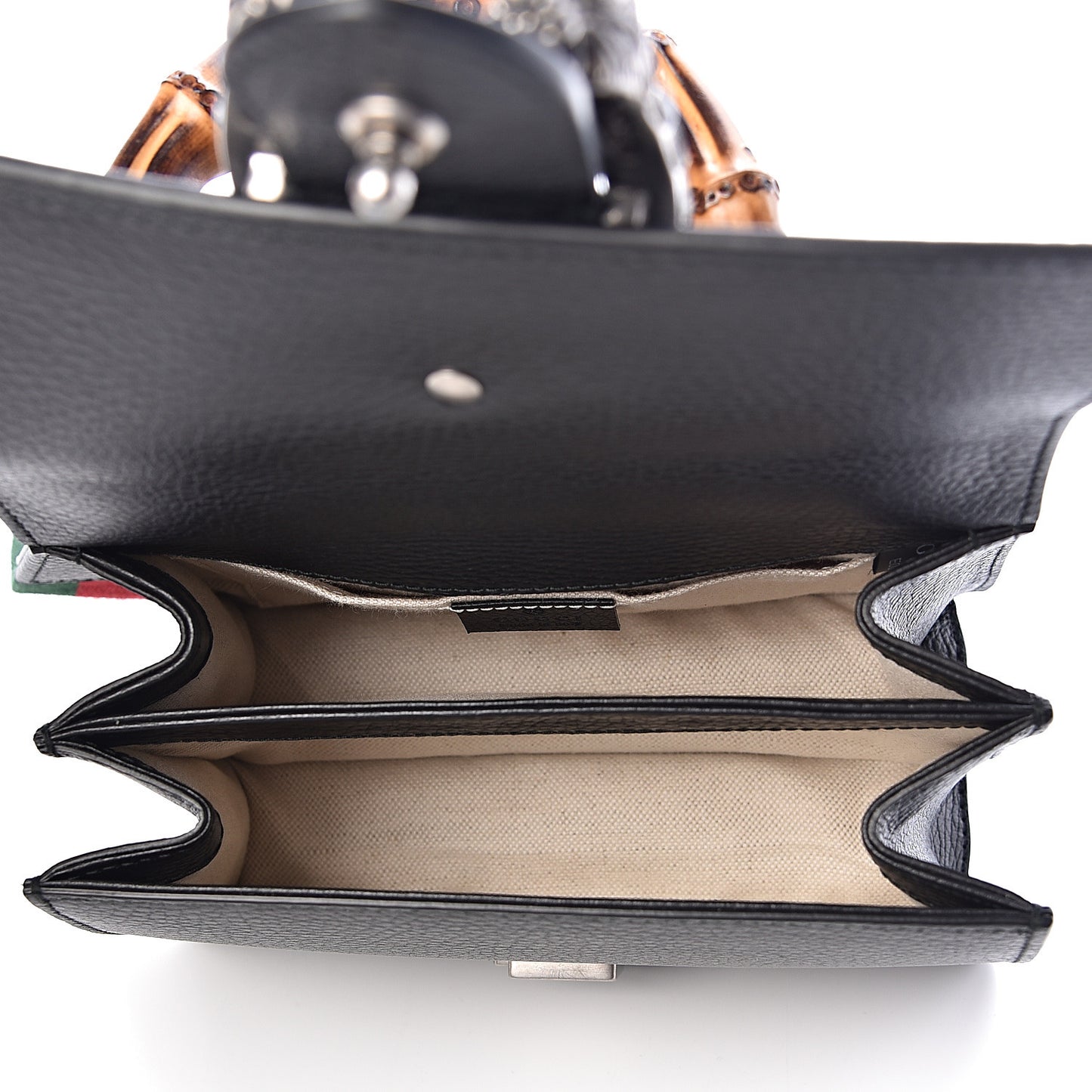 Dollar Calfskin Crystal Web Mini Dionysus Bamboo Top Handle Bag Black Black Diamond