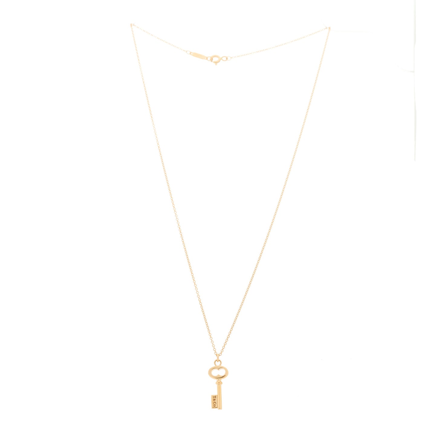 18K Rose Gold Mini Oval Key Pendant Necklace