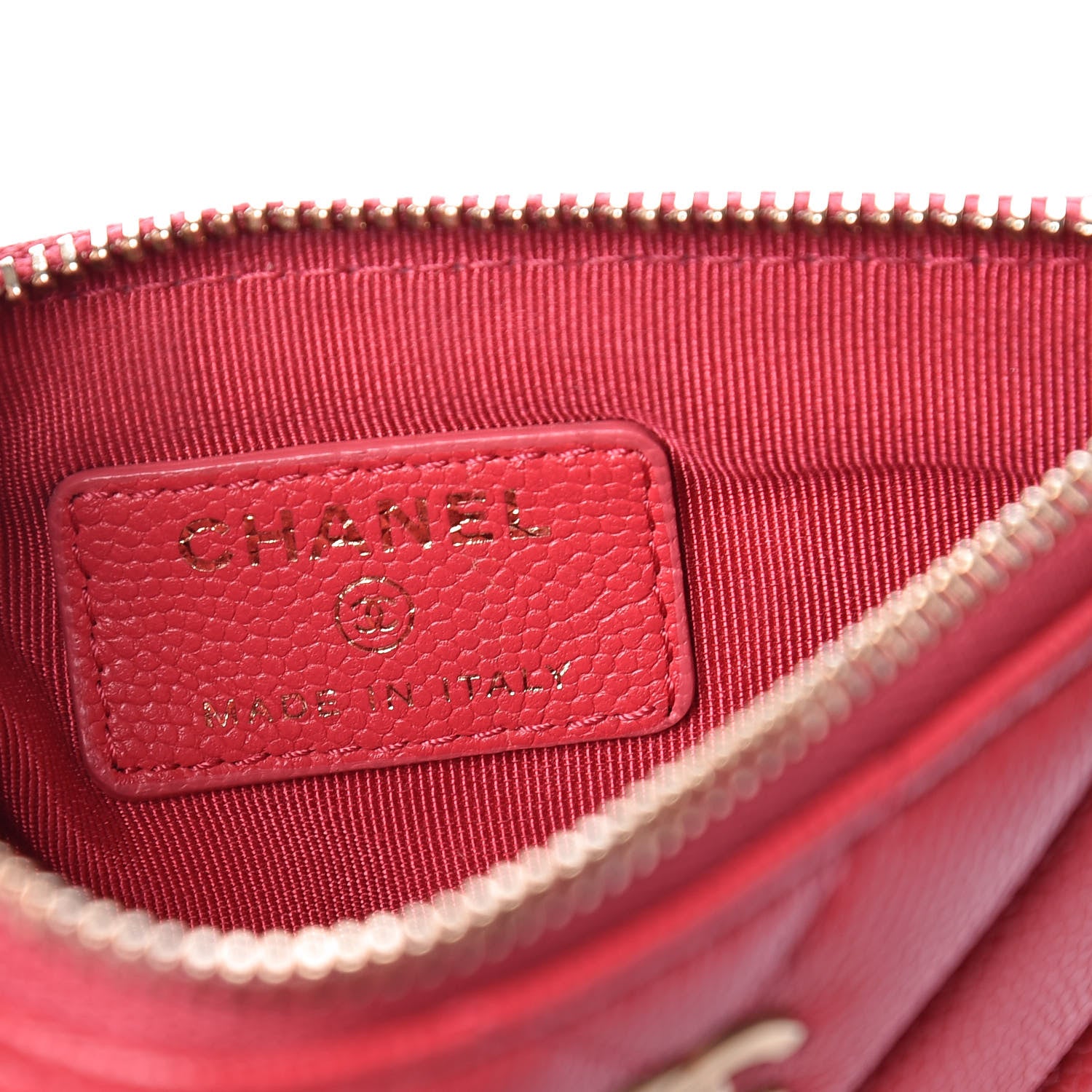 Chanel Caviar Chevron Quilted Small Ancient Greek Charms Cosmetic Case Dark Pink 6 of 7