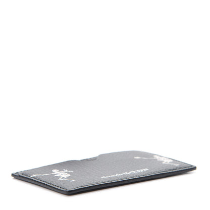 Alexander McQueen Calfskin Dancing Skeleton Card Holder Black 4 of 8