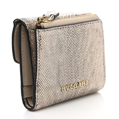 Bulgari Karung Calfskin Serpenti Forever Compact Wallet Beige 3 of 8
