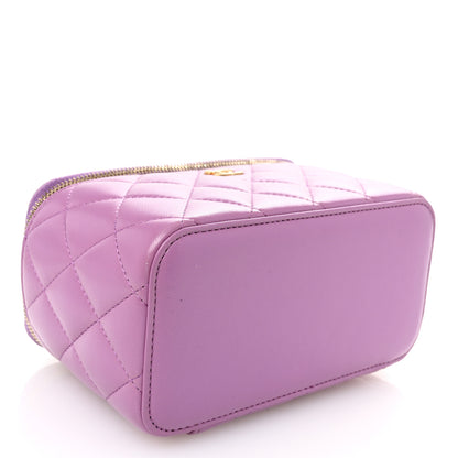 Chanel Lambskin Quilted Pearl Crush Small Vanity Case With Chain Purple 4 of 12