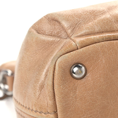 Miu Miu Vitello Lux Crystal Heart Charm Tote Beige 16 of 17