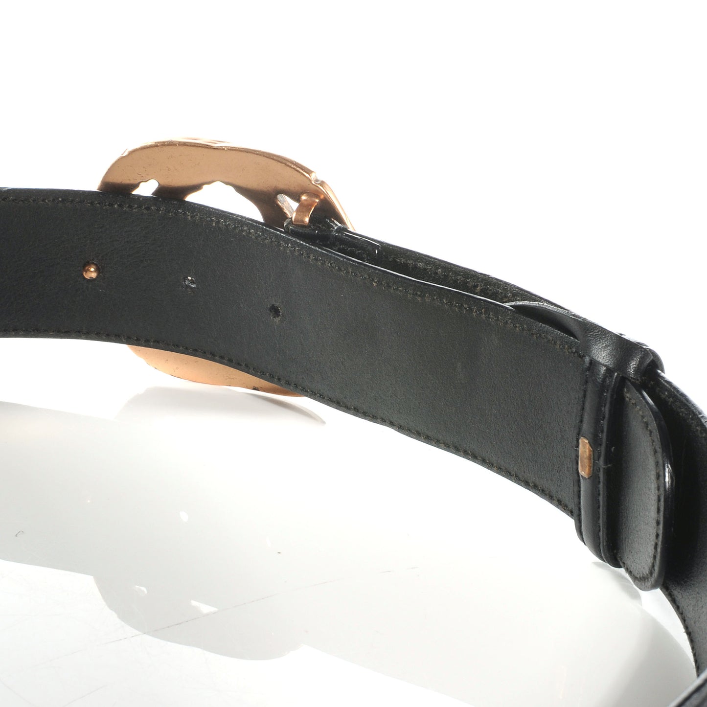 Leather Bamboo Interlocking G Belt 85 34 Black