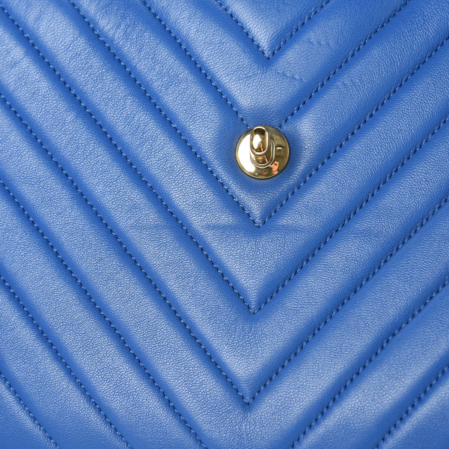 Lambskin Chevron Quilted Medium Trendy CC Dual Handle Flap Bag Blue