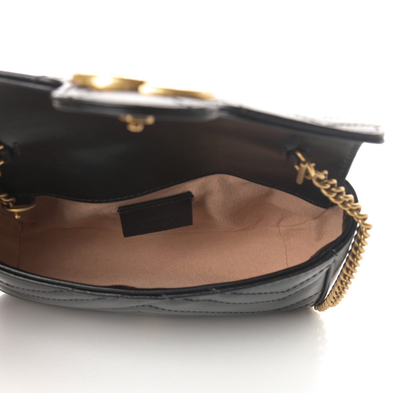 Gucci Calfskin Matelasse Super Mini GG Marmont Shoulder Bag Black 5 of 11