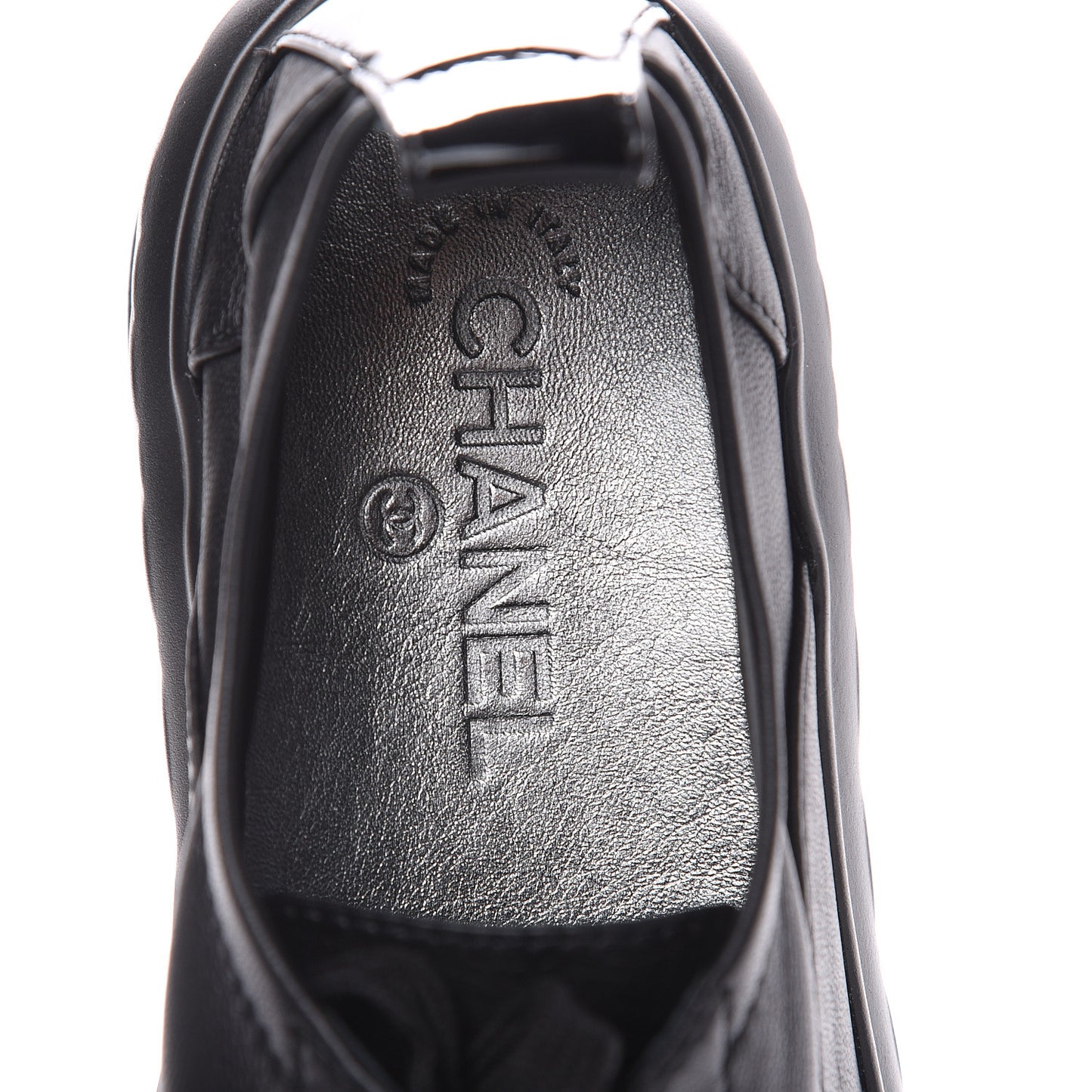 Lambskin Patent Cap Toe Lace Up Sneakers 38.5 Black