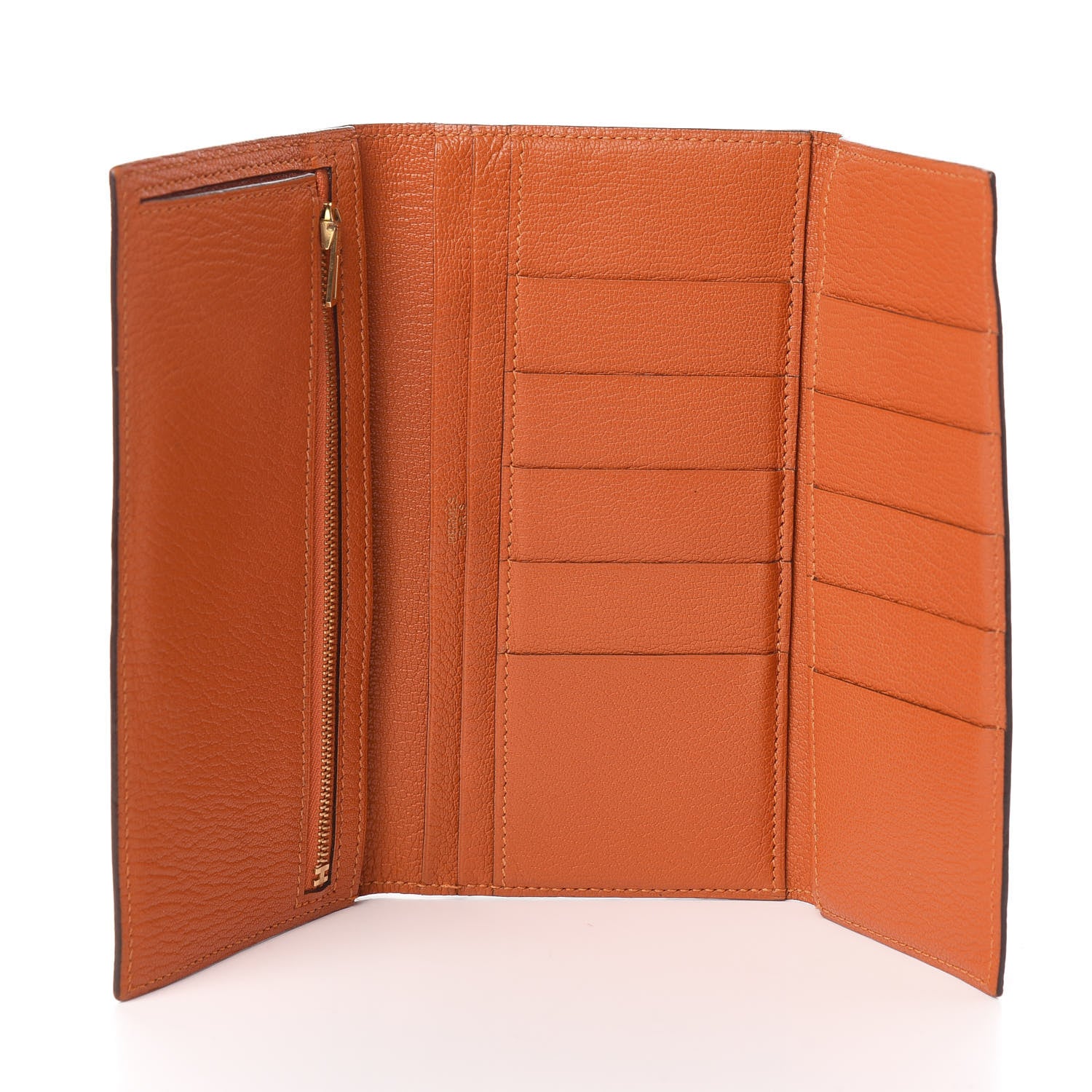 Hermes Chevre Mysore Bearn Gusset Wallet Orange 5 of 6