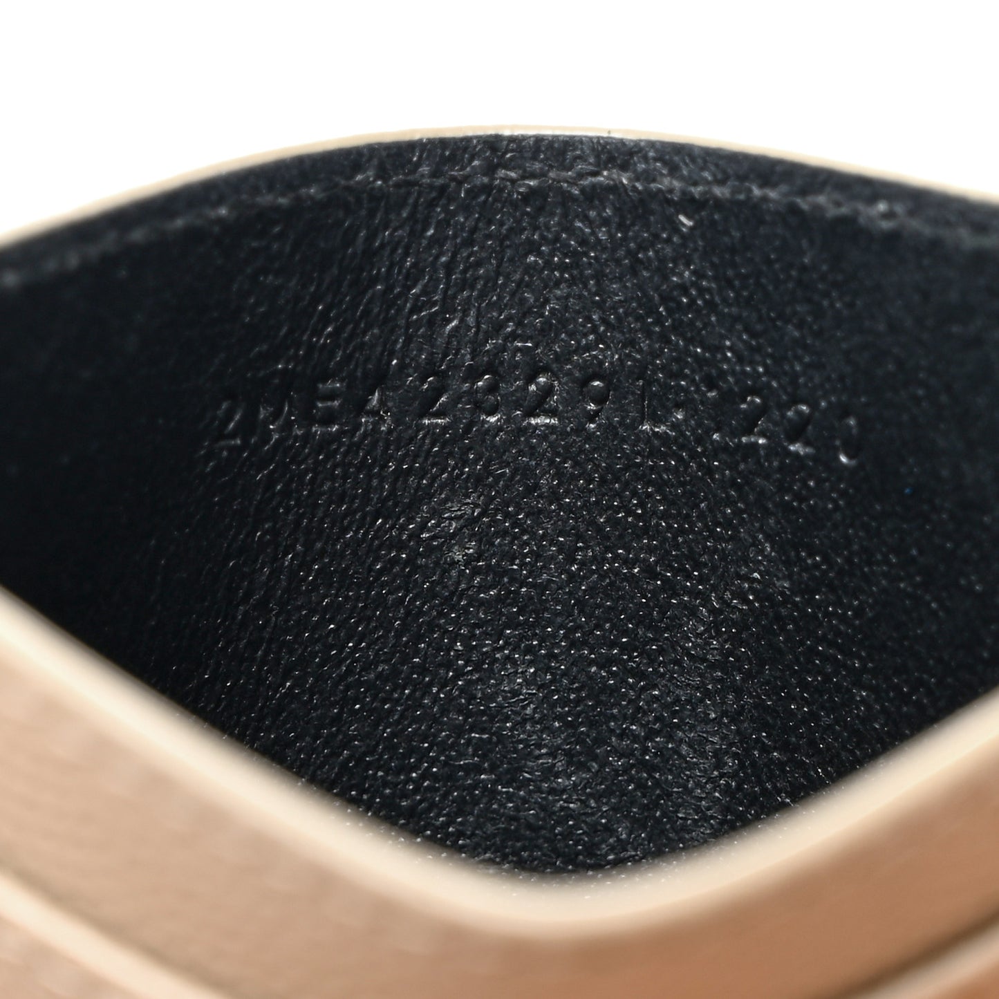 Grain De Poudre Matelasse Chevron Monogram Credit Card Case Dark Beige