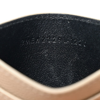 Saint Laurent Grain De Poudre Matelasse Chevron Monogram Credit Card Case Dark Beige 7 of 8