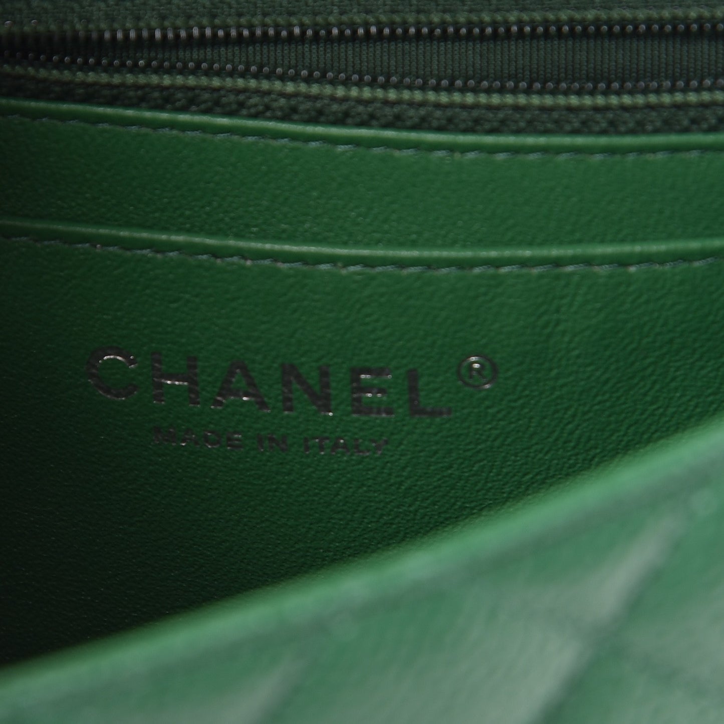 Caviar Quilted Mini Rectangular Flap Green