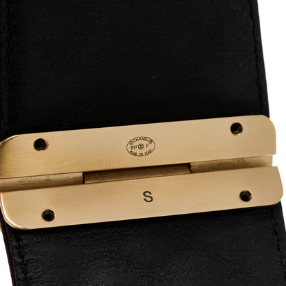 Chanel Calfskin Quilted CC Wide Cuff S Black 3 of 3