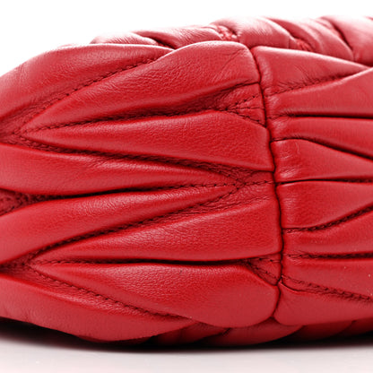 Miu Miu Nappa Matelasse Small Wander Hobo Rosso 9 of 10