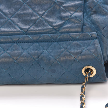 Chanel Iridescent Calfskin Large Chic Quilt Flap Dark Blue 28 of 30