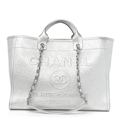 Chanel Metallic Calfskin Medium Deauville Tote Silver 1 of 10