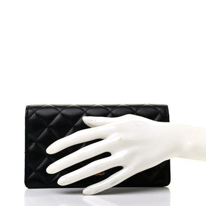 Chanel Lambskin Quilted Yen Wallet Black 2 of 10