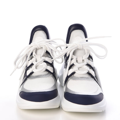 Louis Vuitton Calfskin Technical Nylon LV Archlight Sneakers 39 White Blue Pink 2 of 8