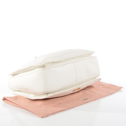 Miu Miu Goatskin Madras Top Handle Tote Bianco 17 of 22